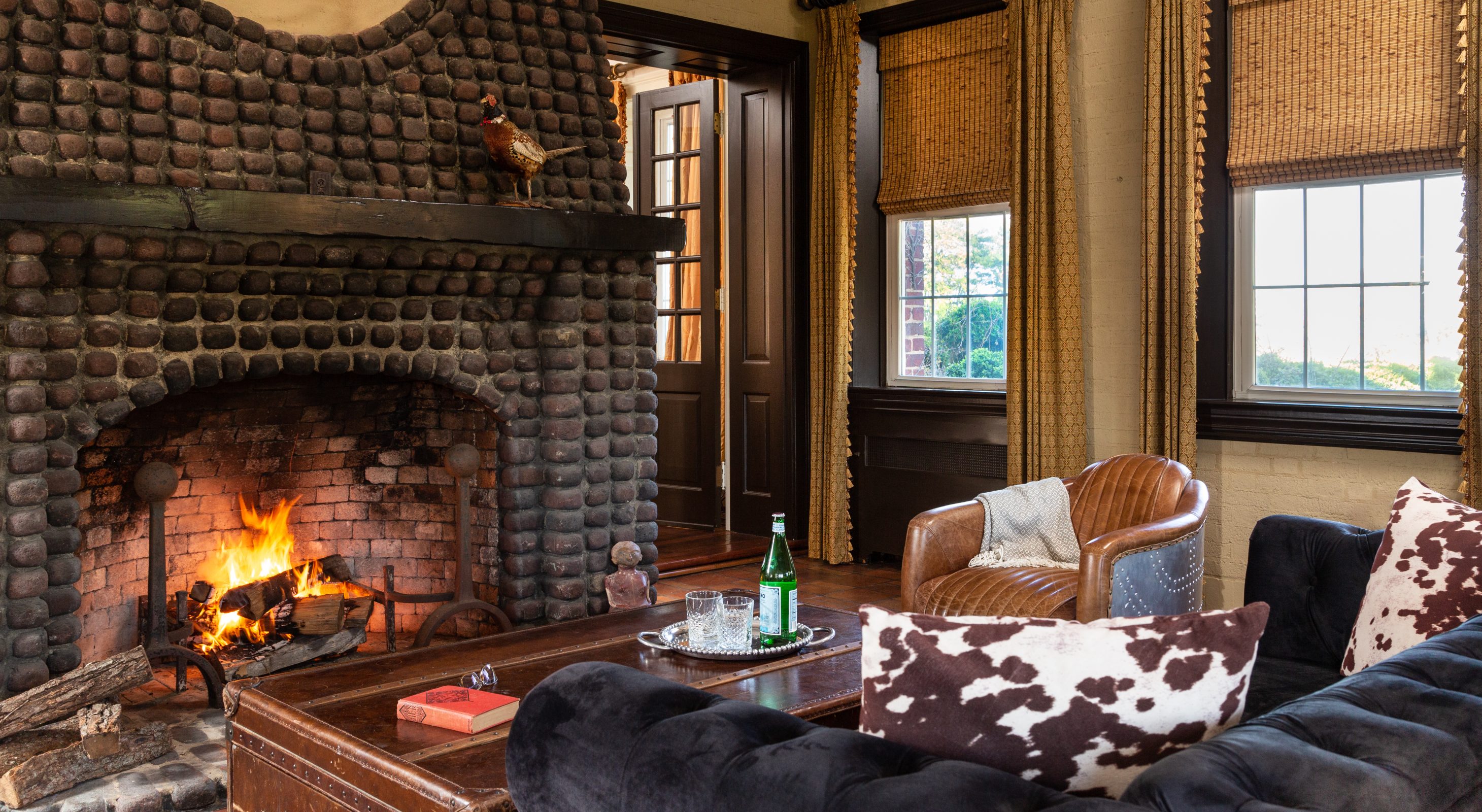 Elegant fireplace at our inn near the Chesapeake Bay